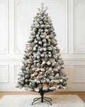 Pre-lit Christmas Greenery Tree 7FT – Frosted Green Pine – B84FW48-965TF-300LED