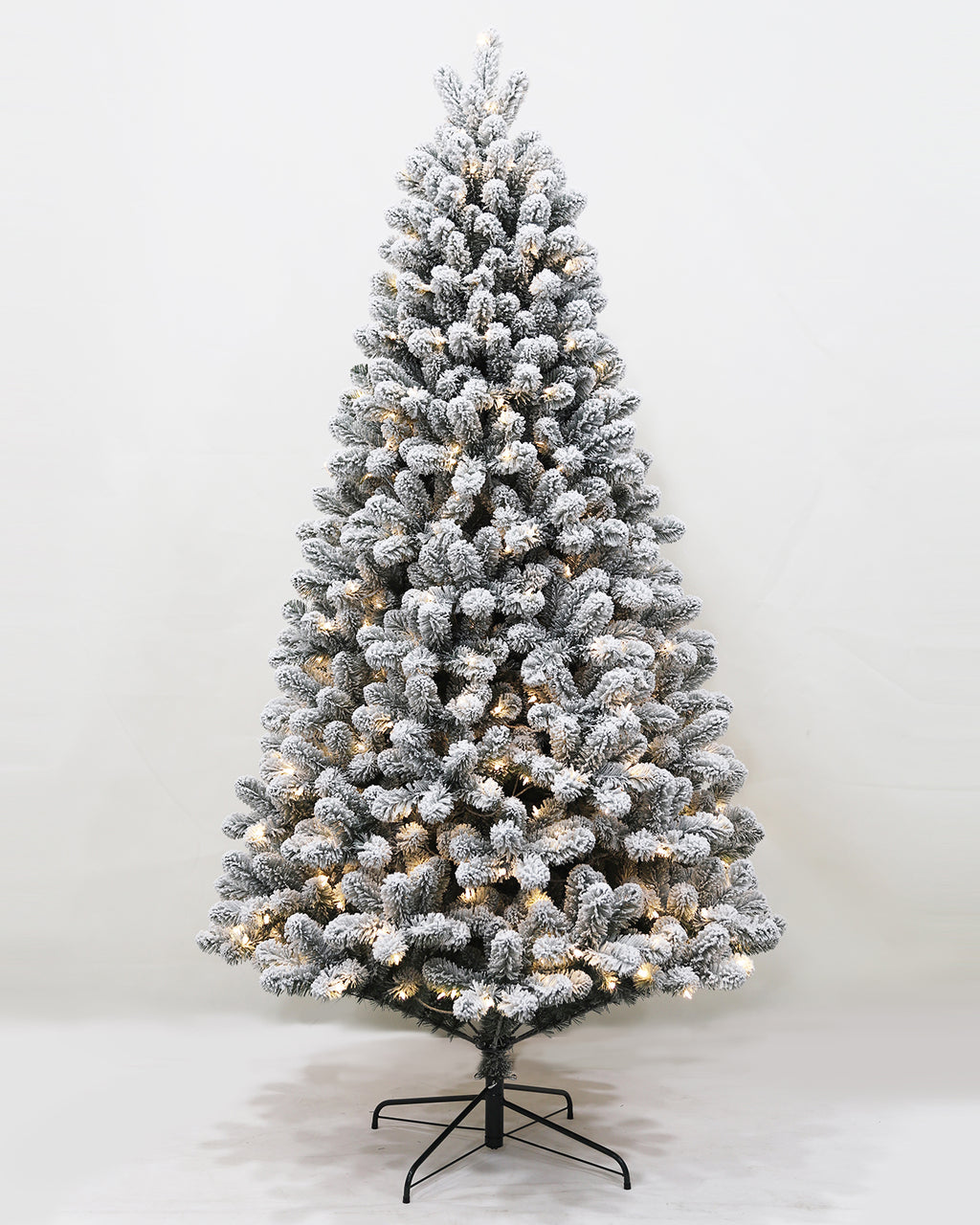 Pre-lit Christmas Greenery Tree 8FT – Frosted Green Pine – B96FW54-1389TF-400LED