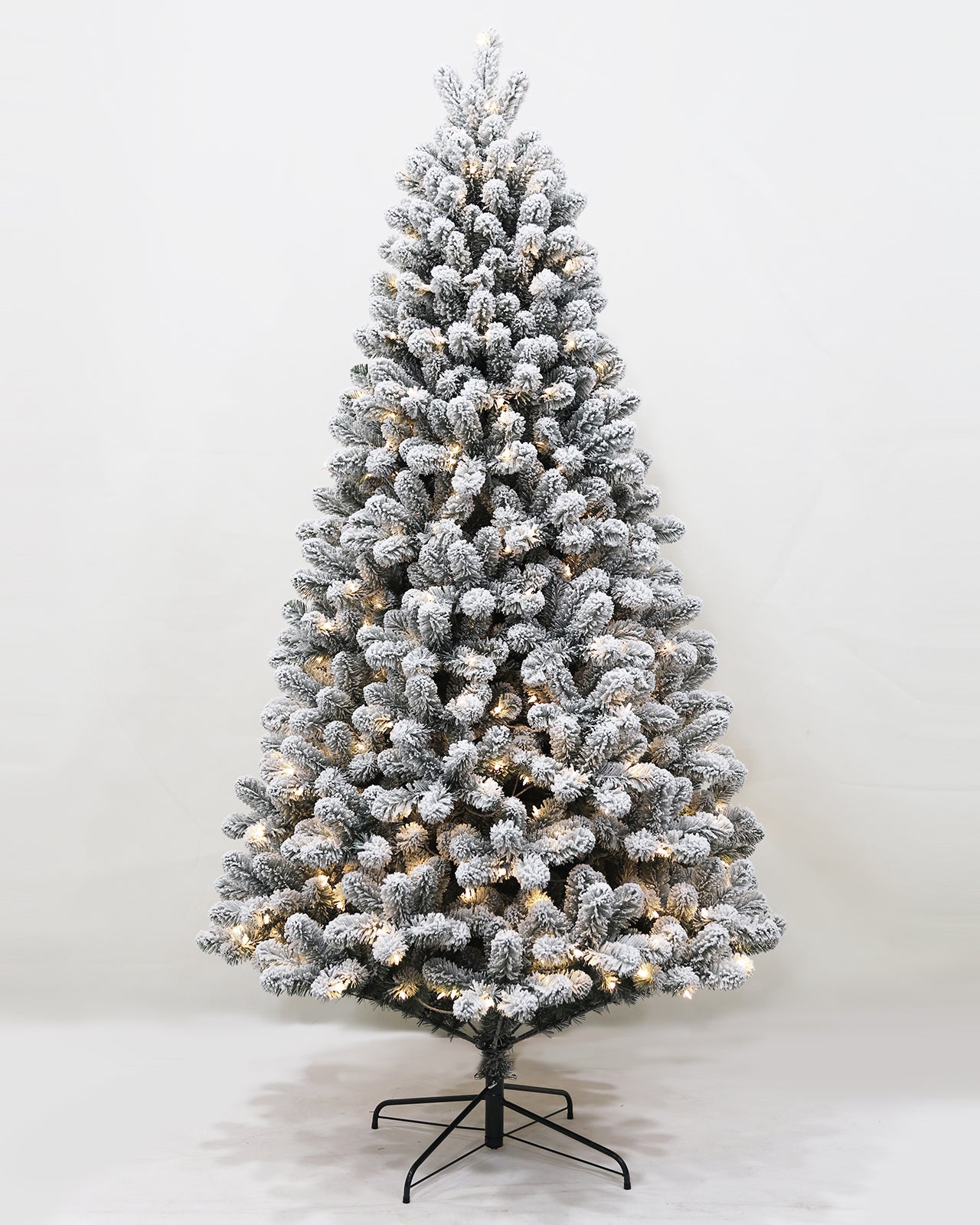 Pre-lit Christmas Greenery Tree 8FT – Frosted Green Pine – B96FW54-1389TF-400LED