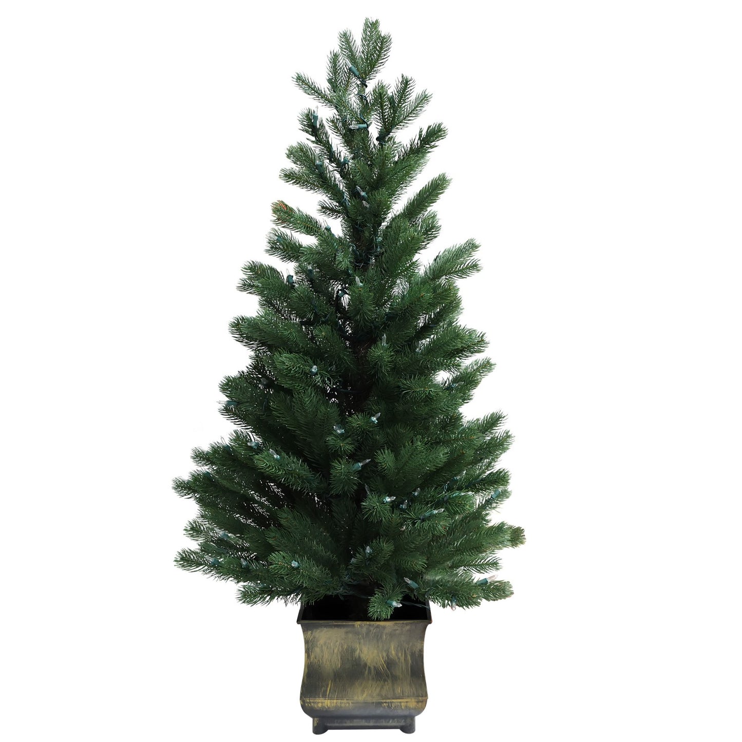 Pre-Lit Potted Pine Christmas Tree, 4 ft (S48FW23-168T-174LED)