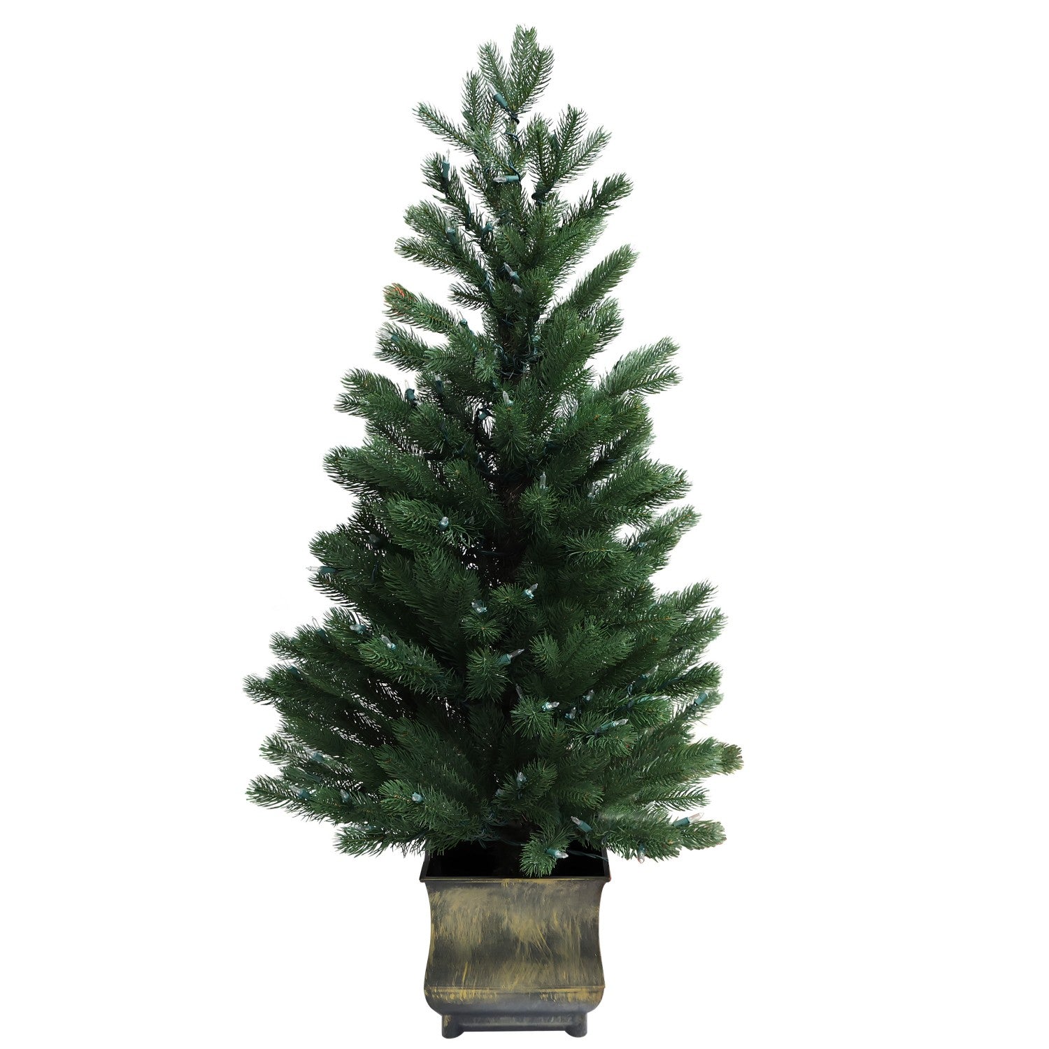 Pre-Lit Potted Pine Christmas Tree, 4 ft (S48FW23-168T-174LED)