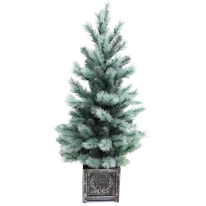 Pre-Lit Potted Pine Christmas Tree, 4 ft (S48FW23-158T-174LED)