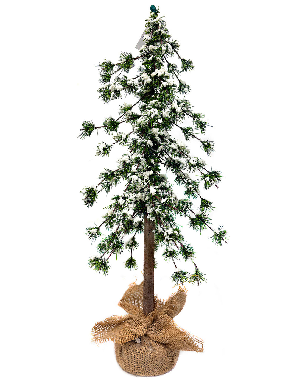 Mini Christmas Tree 24" – Hardneedle Flocked Greenery with Burlap Base – YCY024-53-24TB