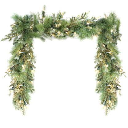 Pre-Lit Warm White LEDs Garland (G108FW12-169T-72LED )