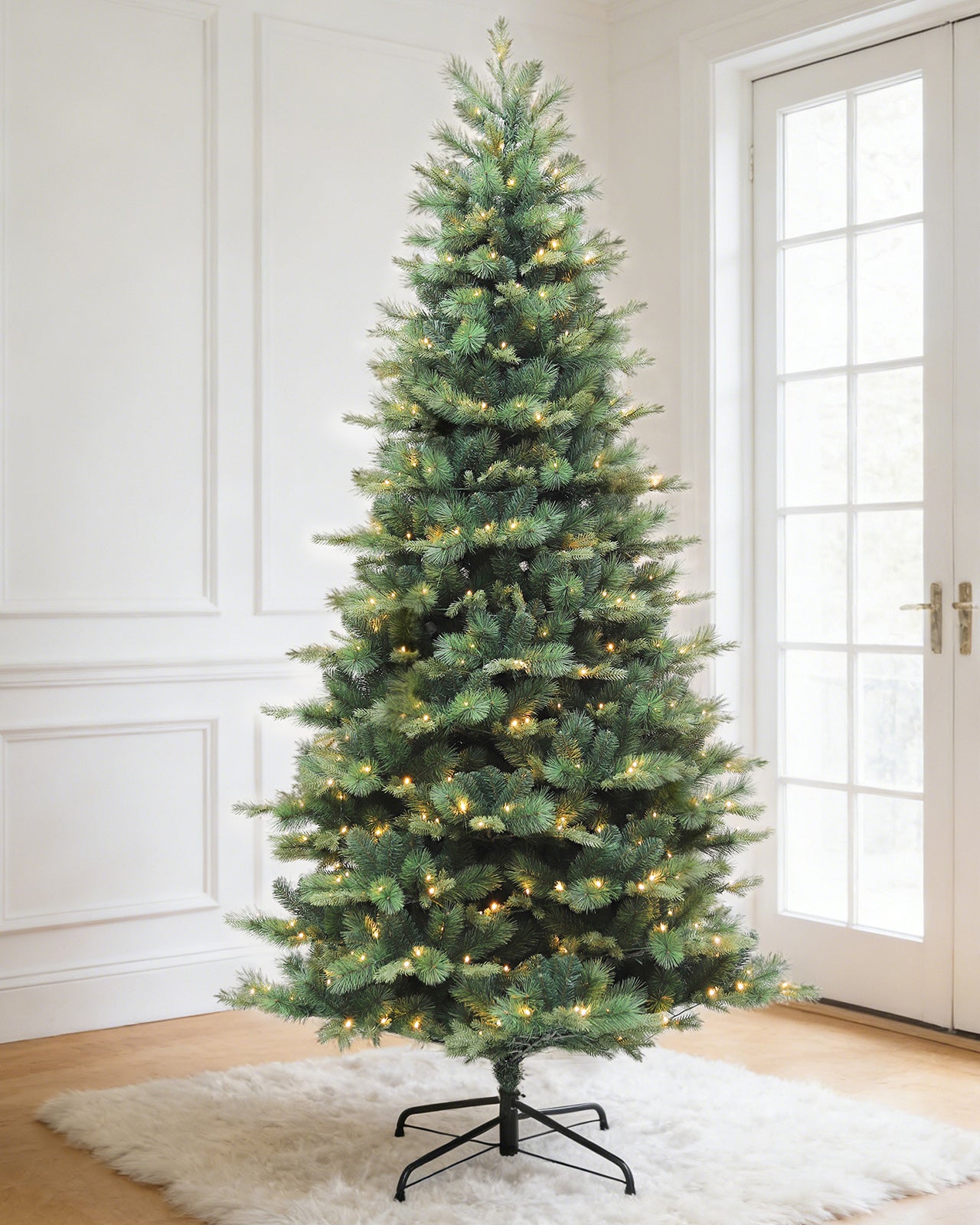 Pre-lit Christmas Greenery Tree 9FT – Mix Green Fir – B108FW59-1559T-470LED