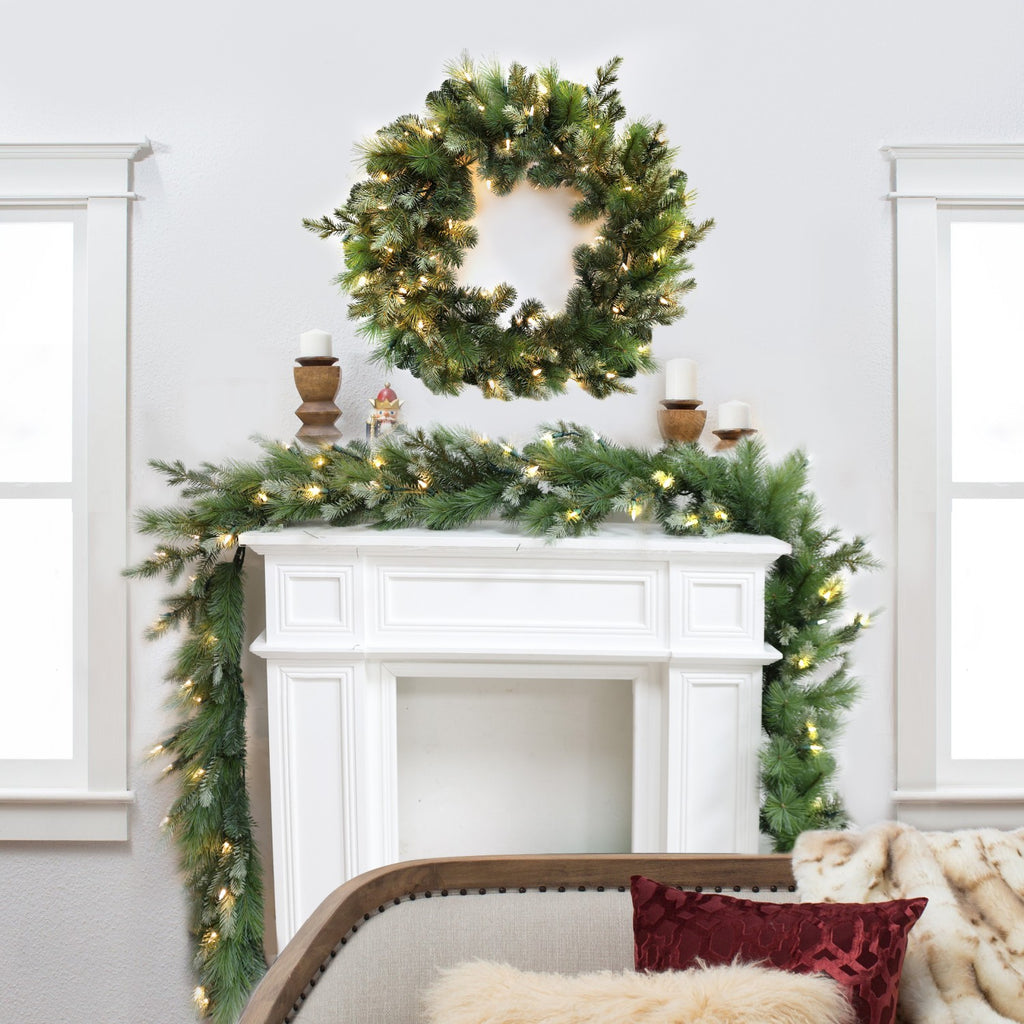 Pre-Lit Warm White LEDs Garland (G108FW12-169T-72LED )