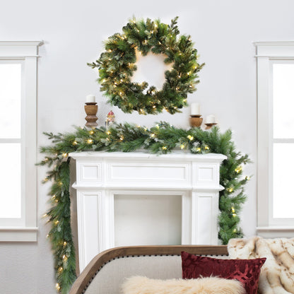 Pre-Lit Warm White LEDs Garland (G108FW12-169T-72LED )