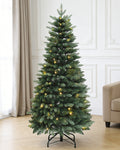 Pre-lit Christmas Greenery Tree 5FT – Sprayed Dots Fir – B60FW33-511T-100LED