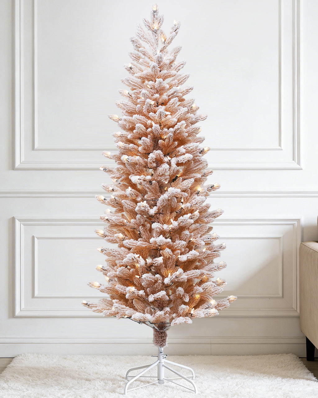Pre-lit Christmas Greenery Tree 6FT – Frosted Pink Spruce – B72FW30-276T-P