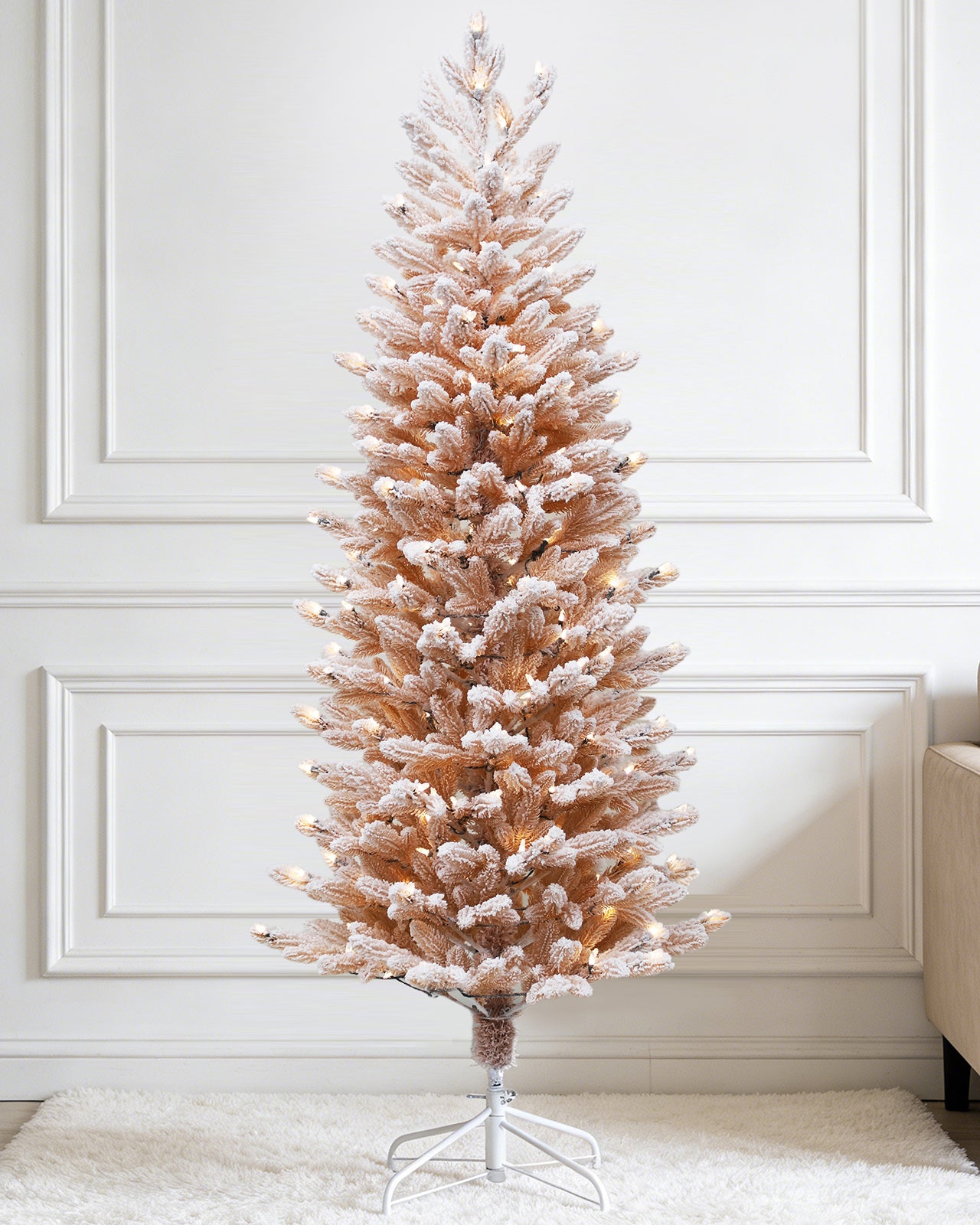 Pre-lit Christmas Greenery Tree 6FT – Frosted Pink Spruce – B72FW30-276T-P