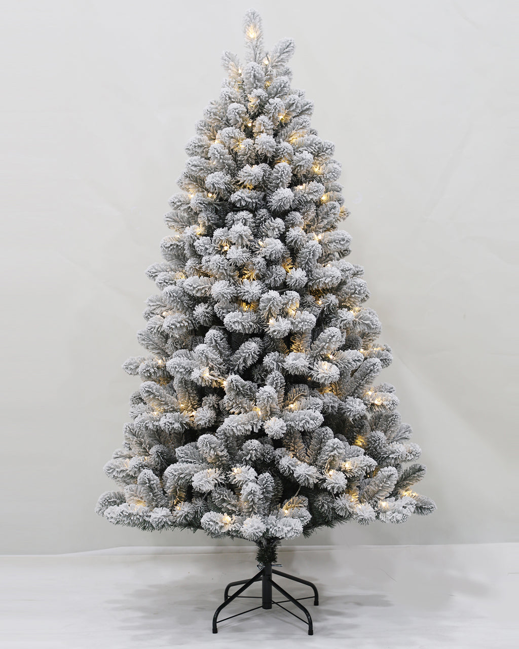 Pre-lit Christmas Greenery Tree 6FT – Frosted Green Pine – B72FW42-669TF-180LED