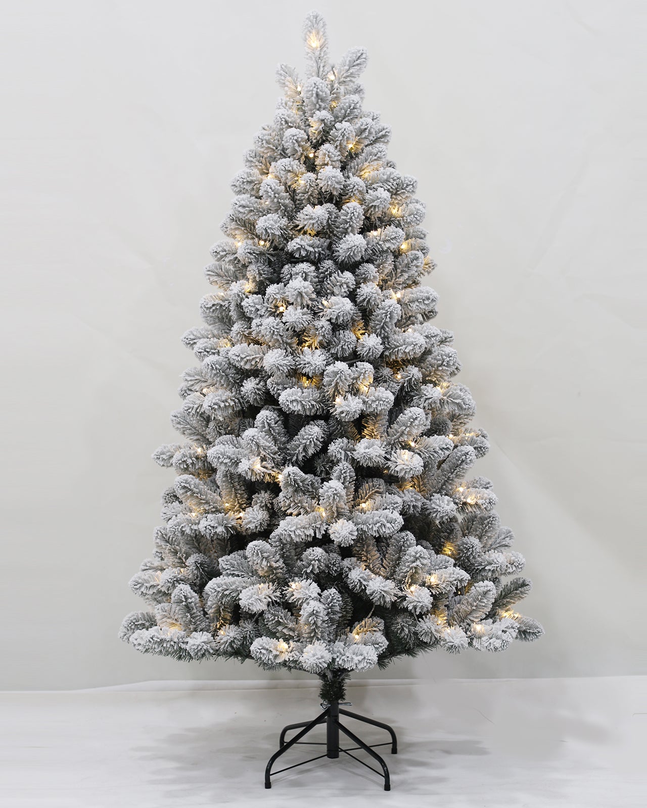 Pre-lit Christmas Greenery Tree 6FT – Frosted Green Pine – B72FW42-669TF-180LED