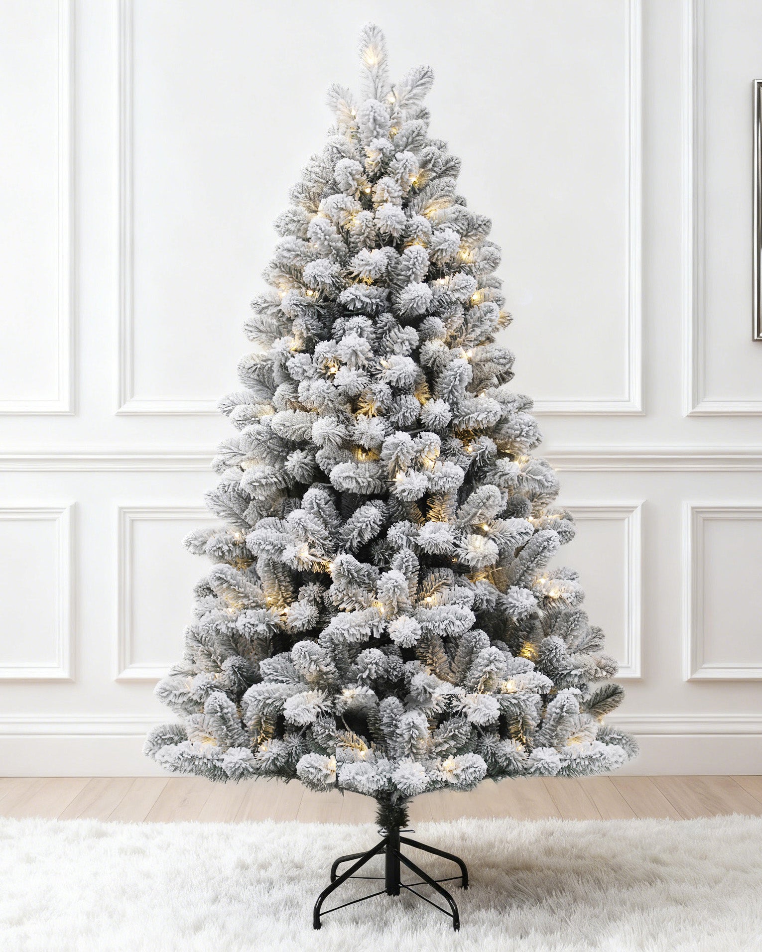 Pre-lit Christmas Greenery Tree 6FT – Frosted Green Pine – B72FW42-669TF-180LED