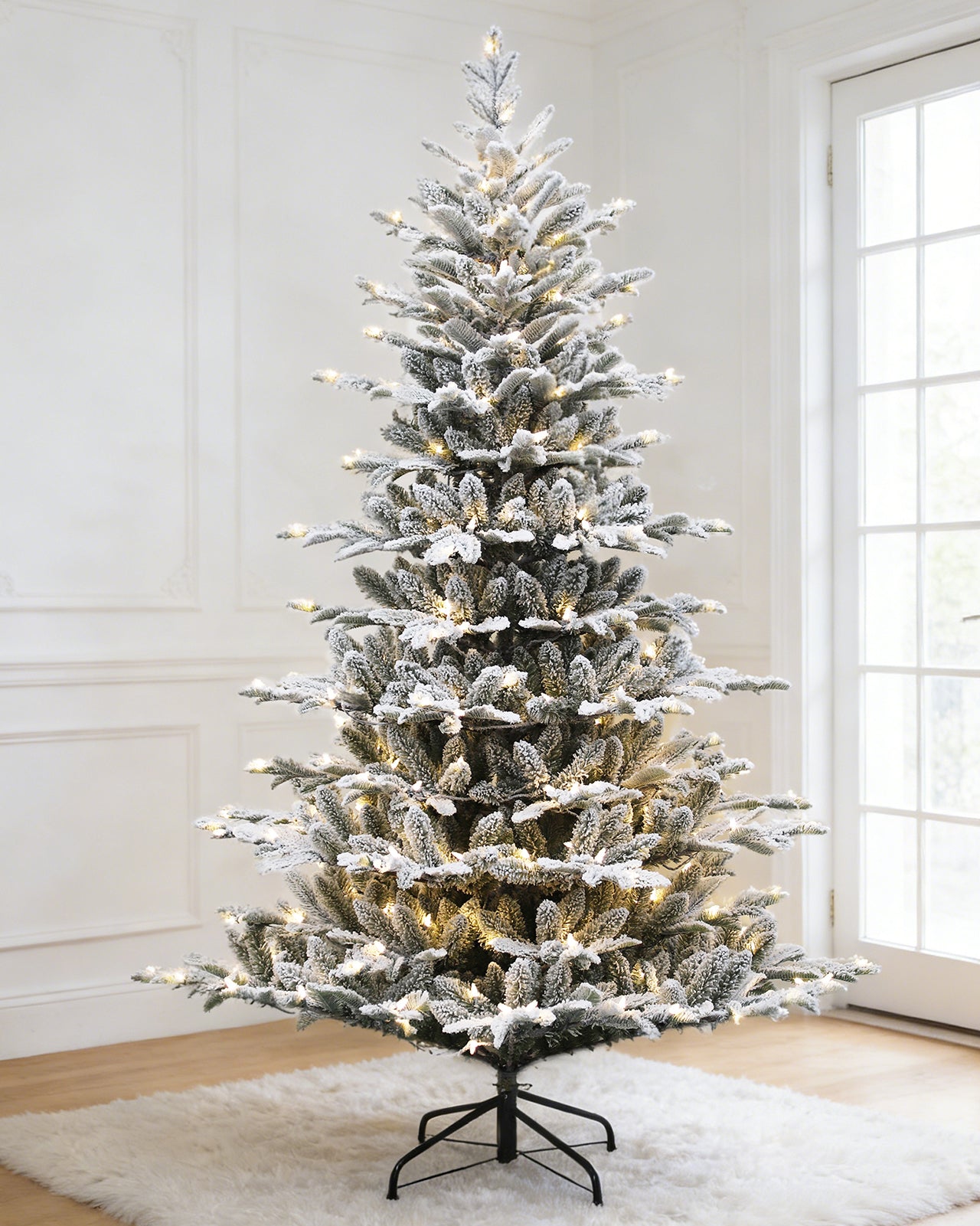 Pre-lit Christmas Greenery Tree 7FT – Frosted Cloud Fir – B78FW53-797TF