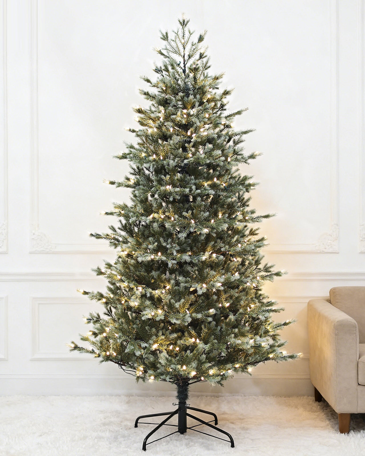 Pre-lit Christmas Greenery Tree 7FT – Vintage Spruce – B84FW50