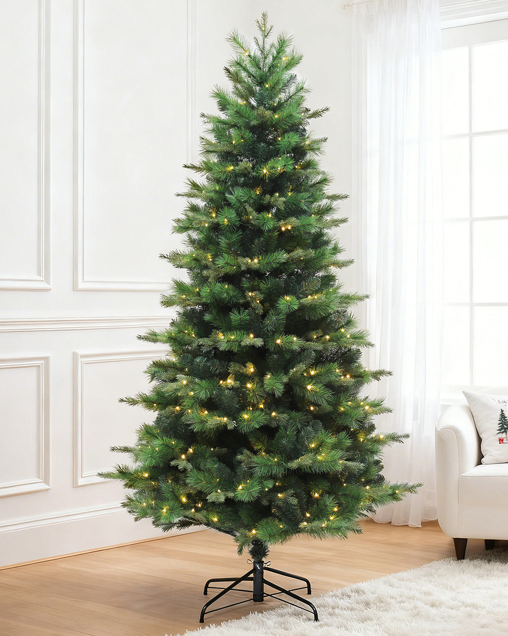 Pre-lit Christmas Greenery Tree 7.5FT – Mix Green Fir – B90FW51-1034T-380LED