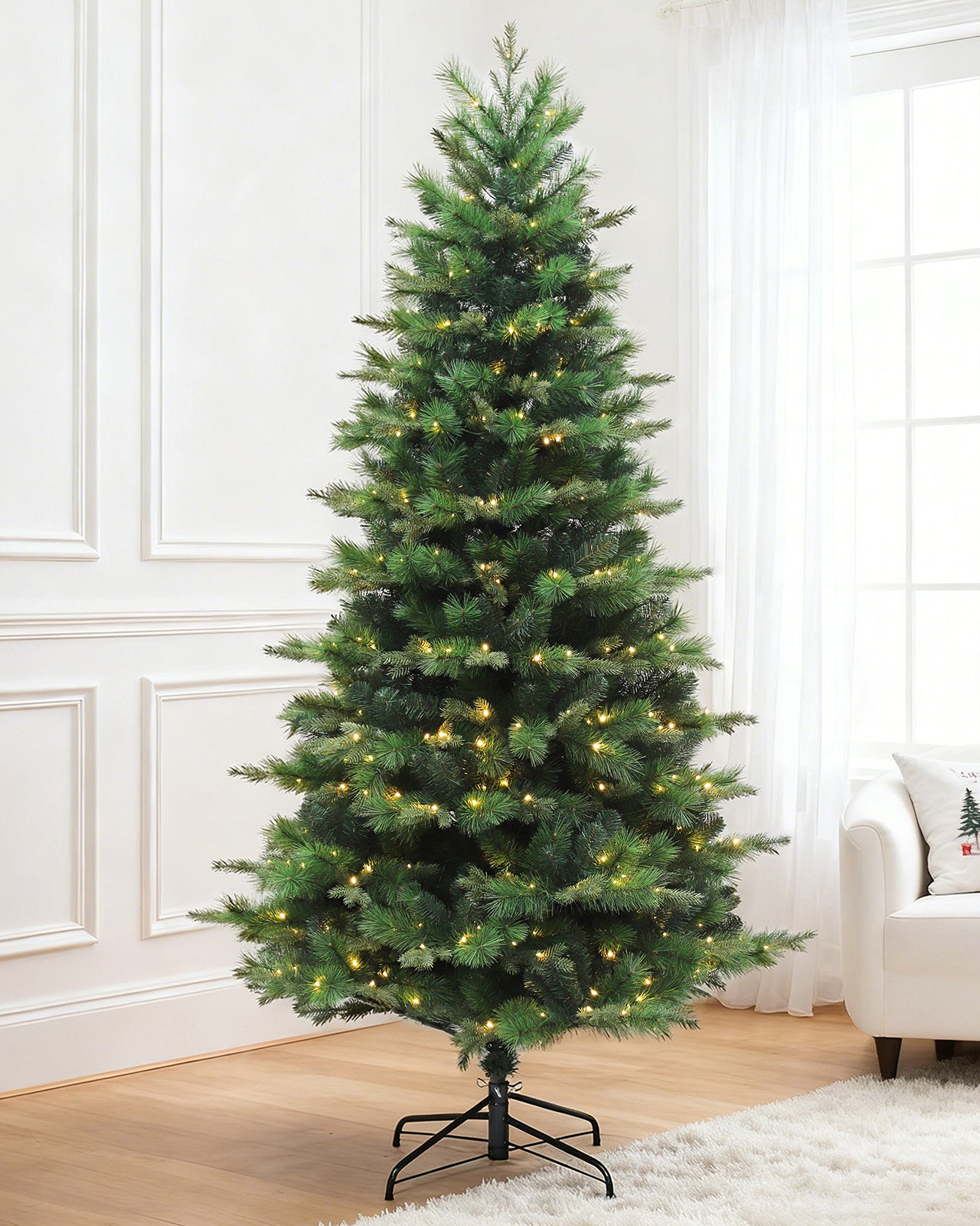 Pre-lit Christmas Greenery Tree 7.5FT – Mix Green Fir – B90FW51-1034T-380LED