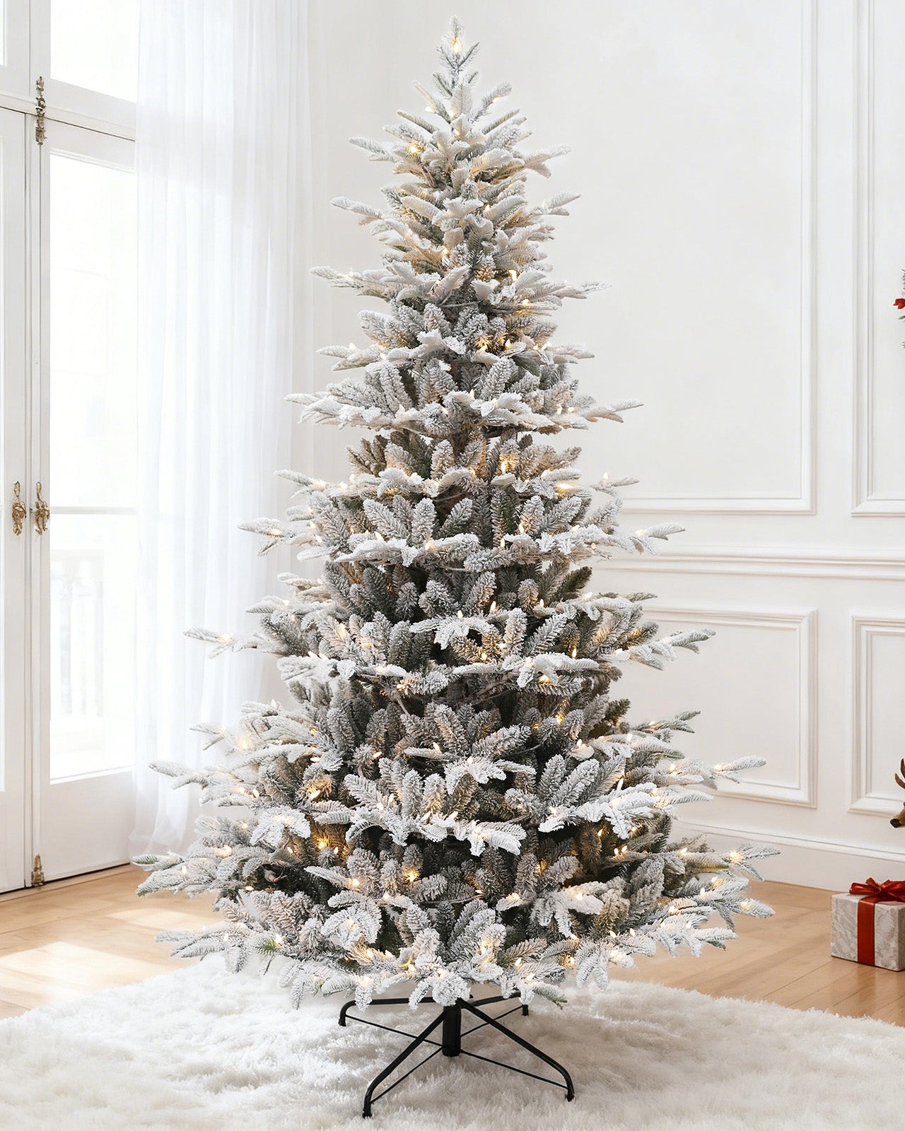 Pre-lit Christmas Greenery Tree 7.5FT – Frosted Cloud Fir – B90FW59-1173TF-450LED