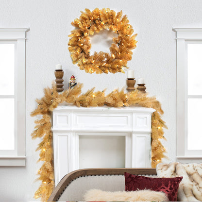 Pre-Lit Warm White LEDs Garland (G108FW12-224T-72LED-P)