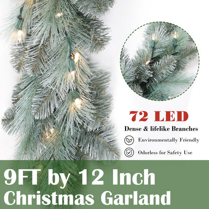 Pre-Lit Warm White LEDs Garland (G108FW12-224T-72LED)