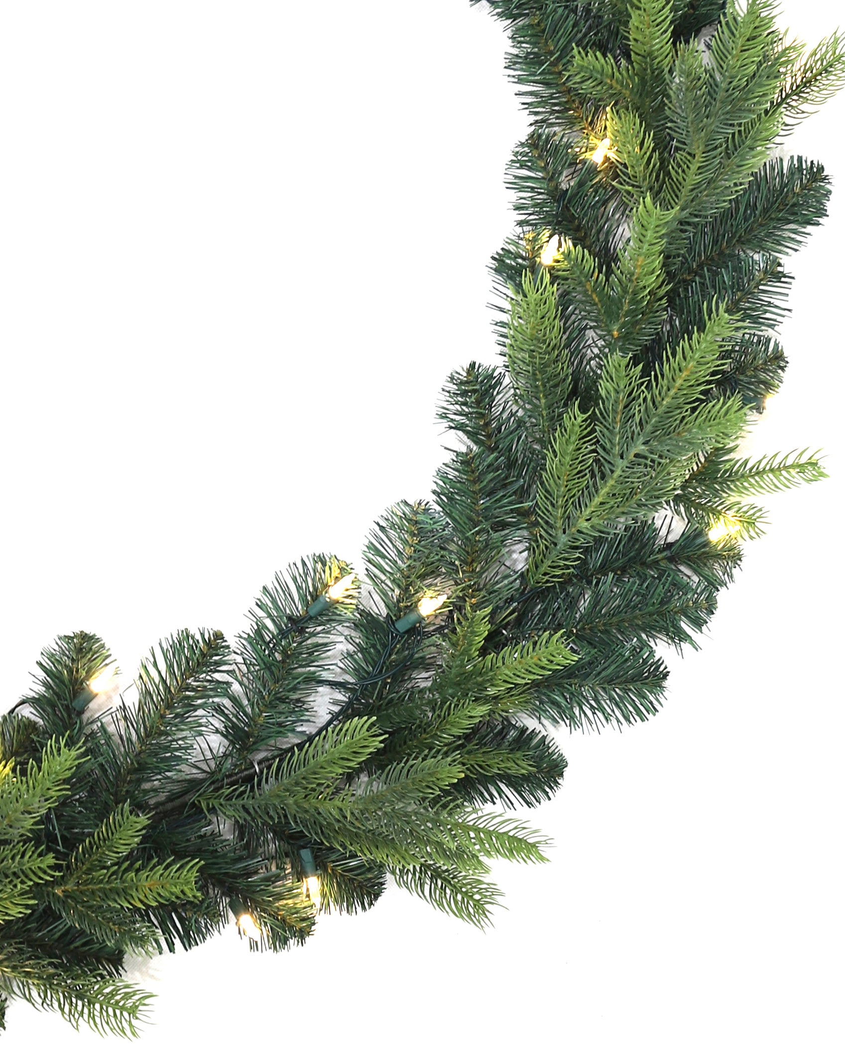 Pre-lit Christmas Greenery Garland – Mix Green Spruce – G108FW10-128T