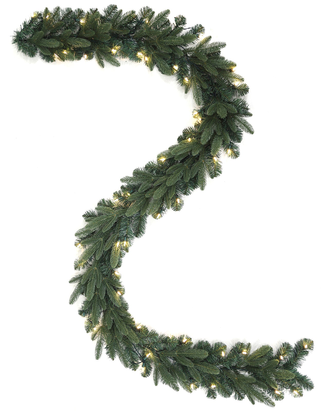 Pre-lit Christmas Greenery Garland 274cm – Classic Spruce – G108FW10-128T-G