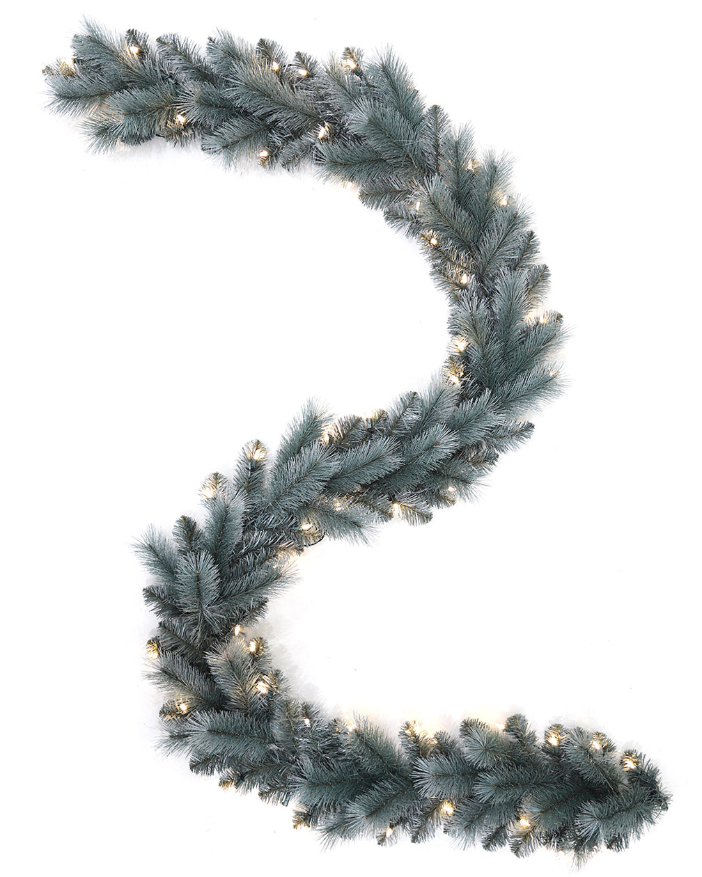 Pre-lit Christmas Greenery Garland 274cm – Dreamy Blue Pine – G108FW10-128T-S