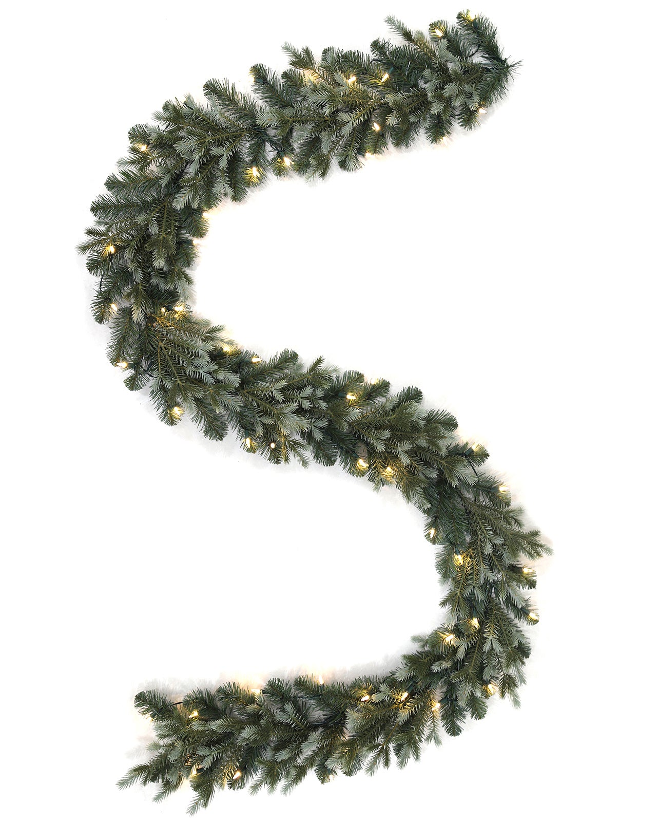 Pre-lit Christmas Greenery Garland – Vintage Spruce – G108FW10-128T-X