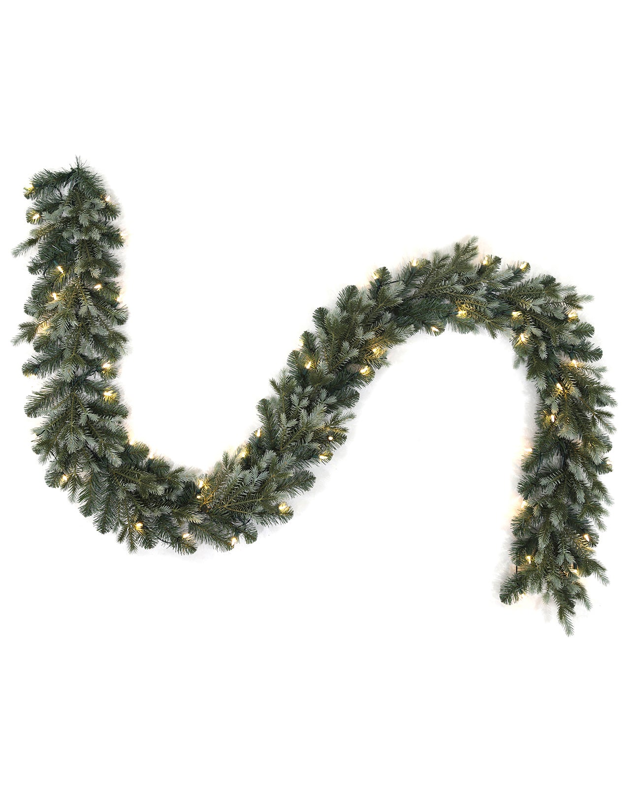 Pre-lit Christmas Greenery Garland – Vintage Spruce – G108FW10-128T-X