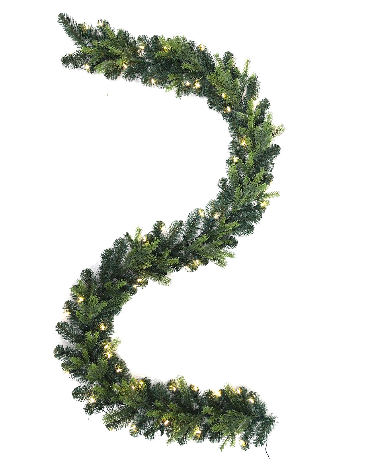 Pre-lit Christmas Greenery Garland – Mix Green Spruce – G108FW10-128T