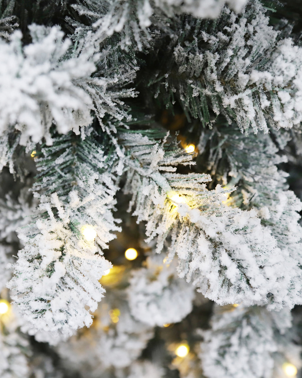 Pre-lit Christmas Greenery Tree 7FT – Frosted Green Pine – B84FW48-965TF-300LED