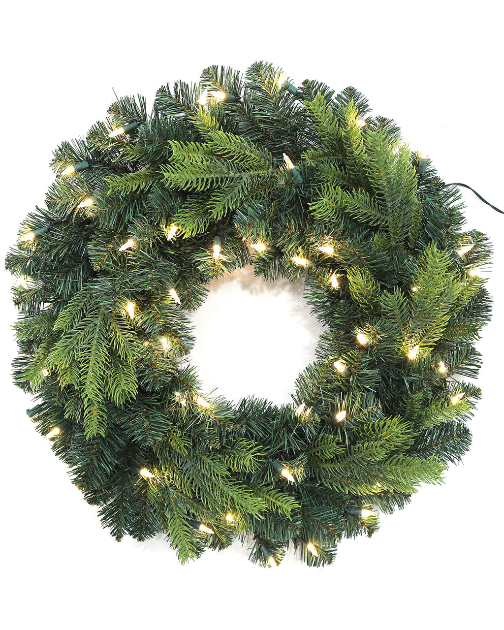 Pre-lit Christmas Wreath  – Mix Green Spruce – W24FW24-104T-G
