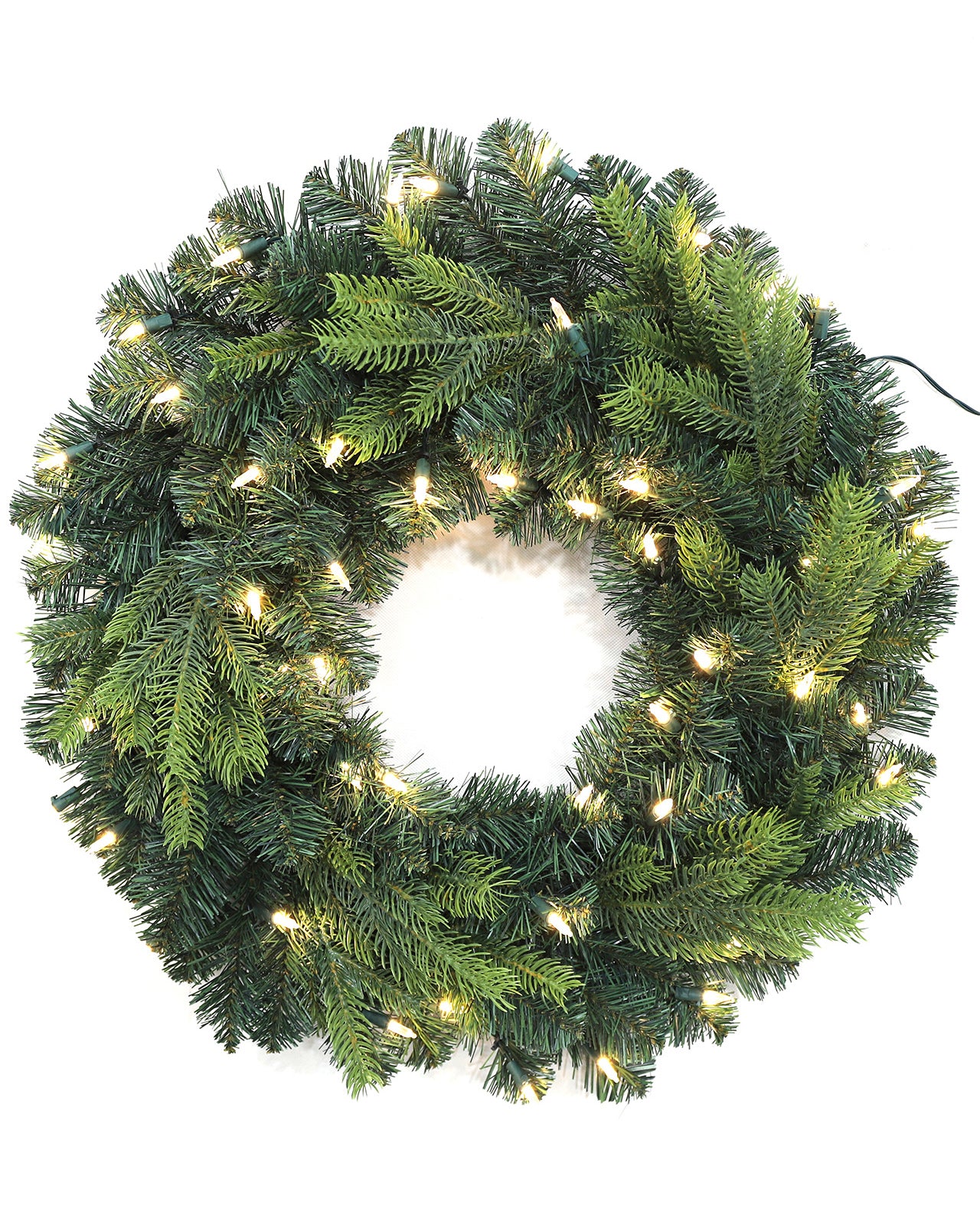 Pre-lit Christmas Wreath  – Mix Green Spruce – W24FW24-104T-G