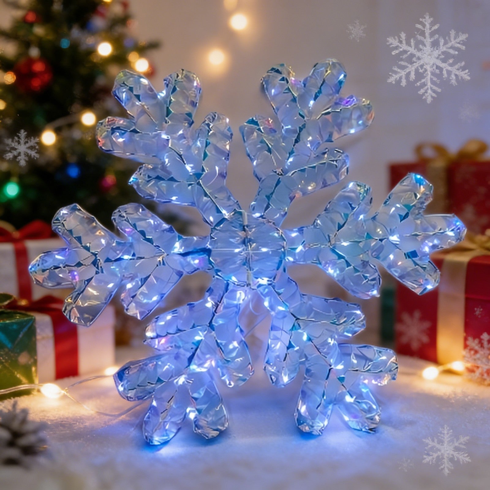 Iridescent Snowflake Lighted Decoration – Seasonal Lights Collection – 110 Lights – WM25-CTFP003