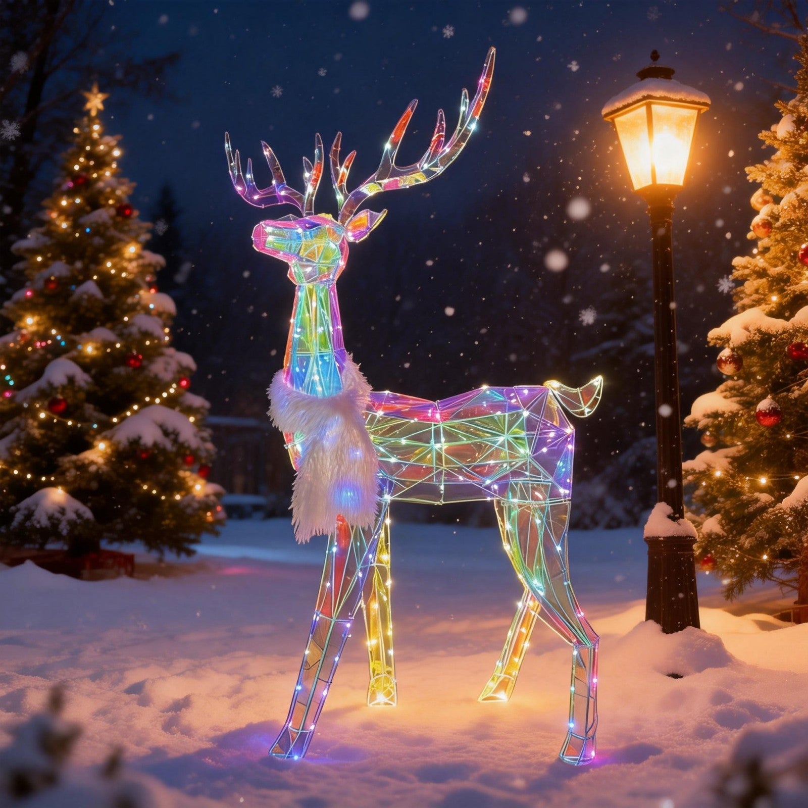 Iridescent Film Deer Lighted Decoration – Seasonal Lights Collection – 240 Lights – WM25-CTFP008