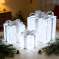White Gift Box Lighted Decoration Set – Seasonal Lights Collection – 90 Lights – WM25-CTFP034