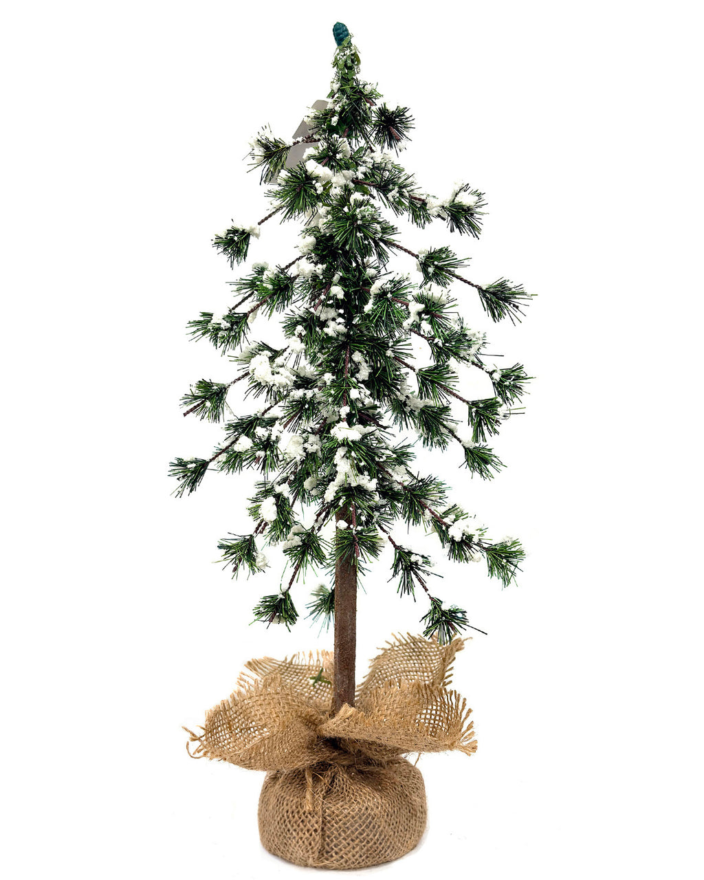 Mini Christmas Tree 18" – Hardneedle Flocked Greenery with Burlap Base – YCY024-53-18TB