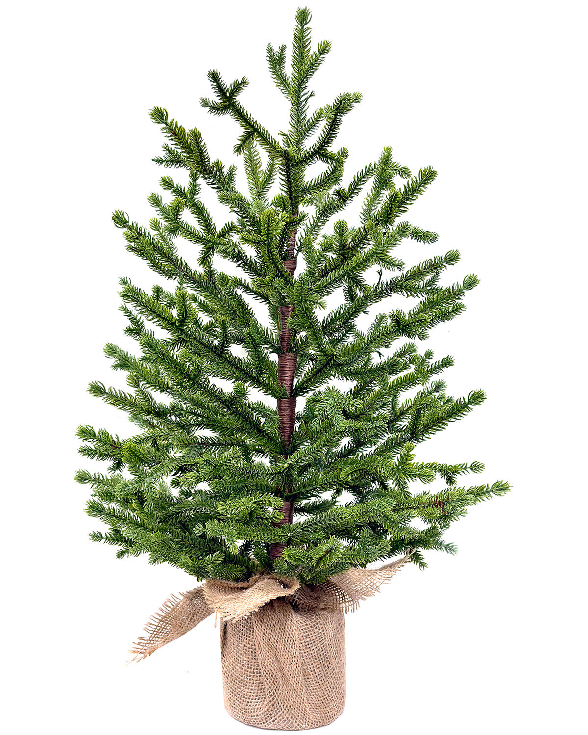 Mini Christmas Tree 24" – Classic Greenery with Burlap Base – YCY025-58D-24TT